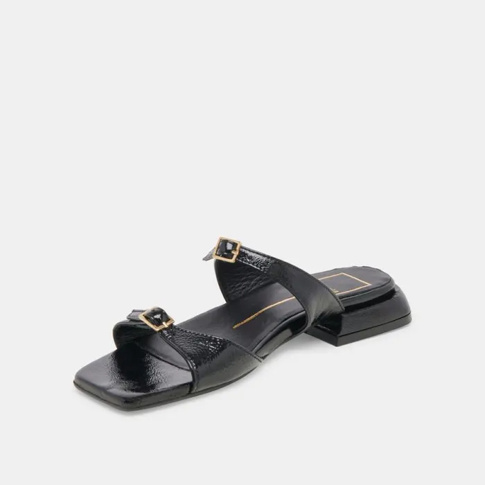 Dolce Vita Lavern Sandals Midnight Crinkle Patent Women Sandals