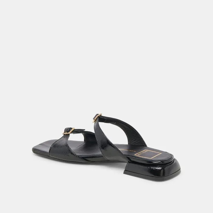 Dolce Vita Lavern Sandals Midnight Crinkle Patent Women Sandals