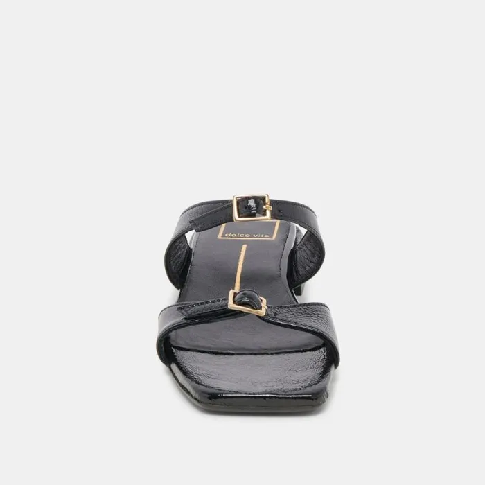 Dolce Vita Lavern Sandals Midnight Crinkle Patent Women Sandals