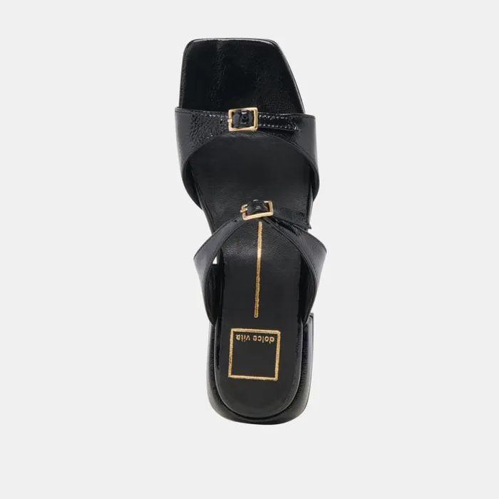 Dolce Vita Lavern Sandals Midnight Crinkle Patent Women Sandals