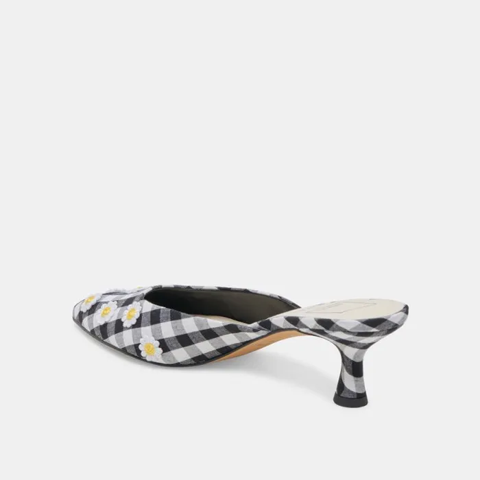 Dolce Vita Lilou Heels Black White Gingham Women Heels