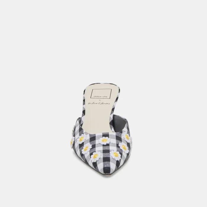 Dolce Vita Lilou Heels Black White Gingham Women Heels