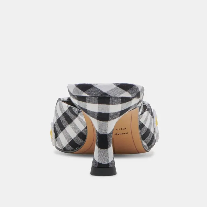 Dolce Vita Lilou Heels Black White Gingham Women Heels