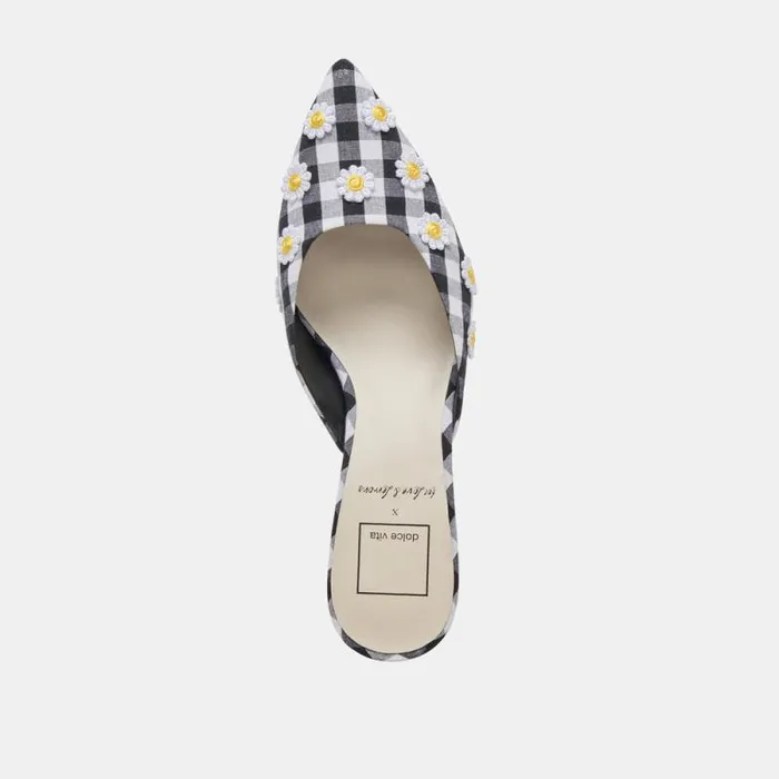 Dolce Vita Lilou Heels Black White Gingham Women Heels