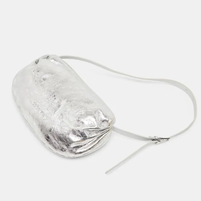 Dolce Vita Livi Shoulder Bag Silver Distressed Leather Women Handbags