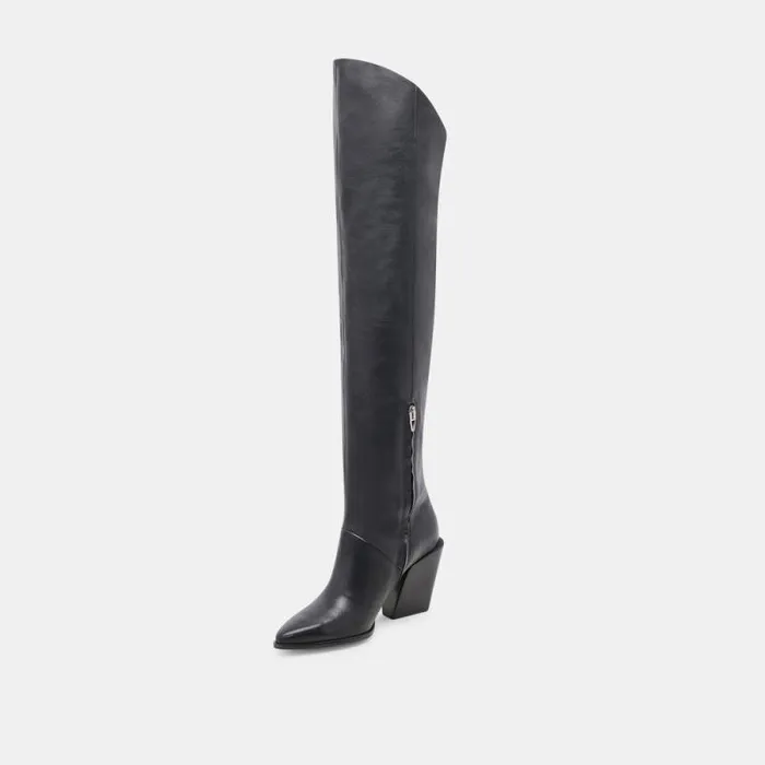 Dolce Vita Lupin Boots Black Leather Women Boots and Booties
