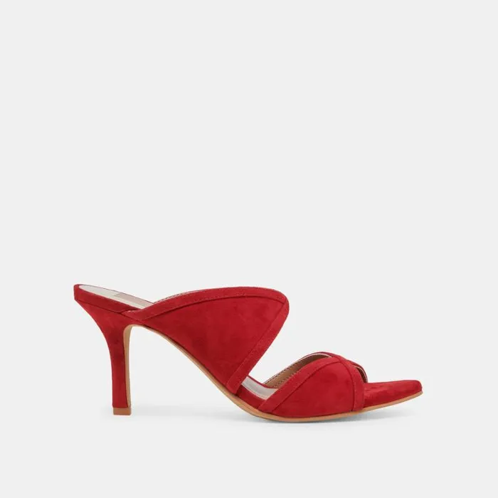 Dolce Vita Mandel Heels Crimson Suede Women Heels