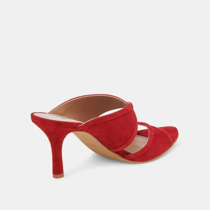 Dolce Vita Mandel Heels Crimson Suede Women Heels