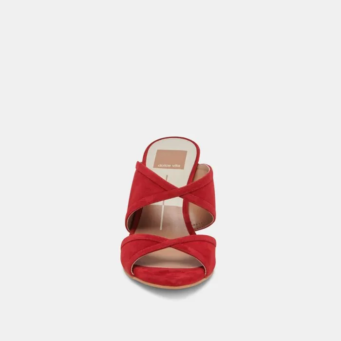 Dolce Vita Mandel Heels Crimson Suede Women Heels