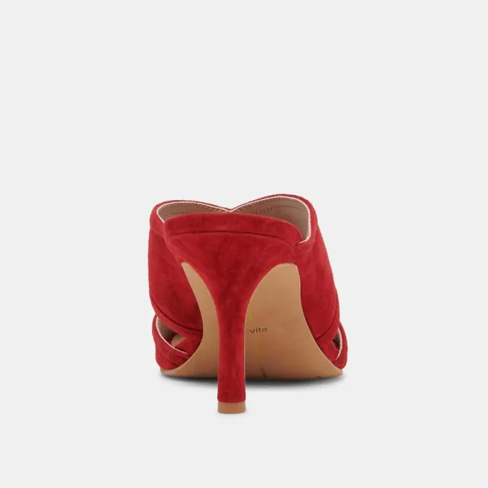 Dolce Vita Mandel Heels Crimson Suede Women Heels