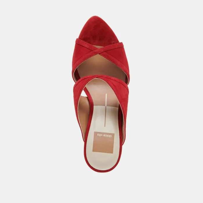 Dolce Vita Mandel Heels Crimson Suede Women Heels