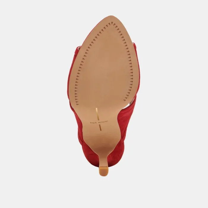 Dolce Vita Mandel Heels Crimson Suede Women Heels