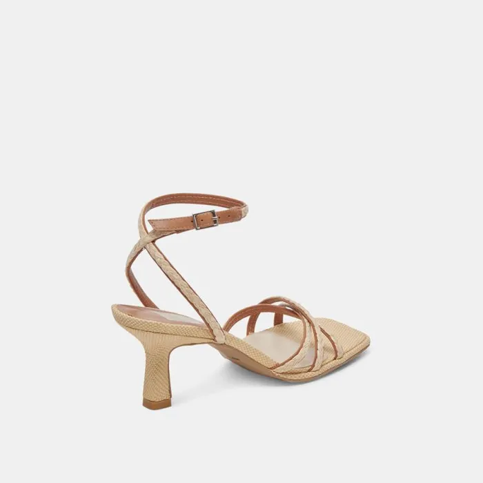 Dolce Vita Manji Braid Heels Brown Natural Jute Women Heels