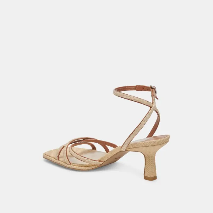 Dolce Vita Manji Braid Heels Brown Natural Jute Women Heels