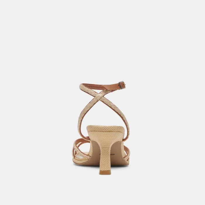 Dolce Vita Manji Braid Heels Brown Natural Jute Women Heels
