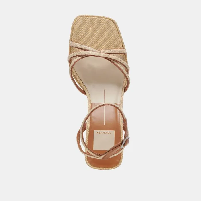 Dolce Vita Manji Braid Heels Brown Natural Jute Women Heels
