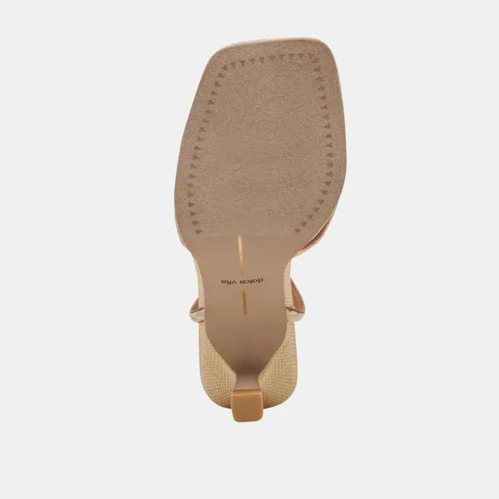 Dolce Vita Manji Braid Heels Brown Natural Jute Women Heels