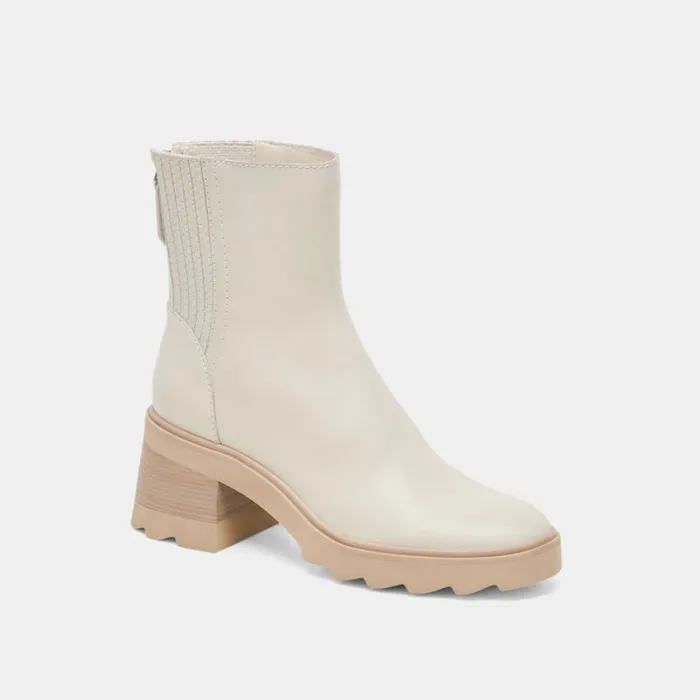 Dolce Vita Martey H2O Boots Ivory Leather Women Boots and Booties