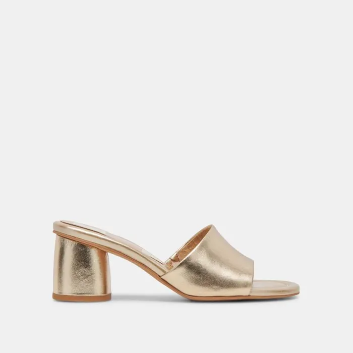 Dolce Vita Minny Dress Heels Rose Gold Metallic Leather Women Heels