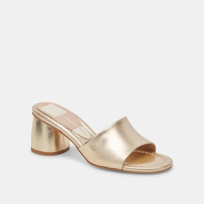 Dolce Vita Minny Dress Heels Rose Gold Metallic Leather Women Heels