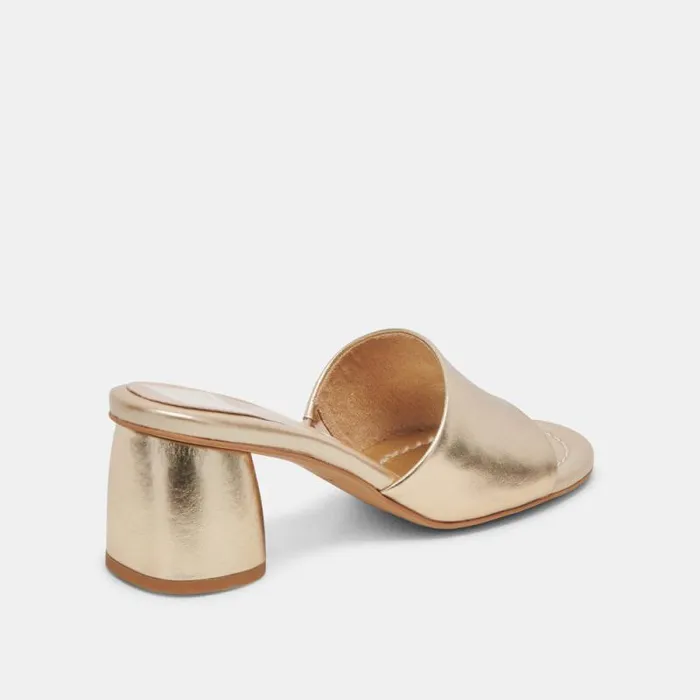 Dolce Vita Minny Dress Heels Rose Gold Metallic Leather Women Heels