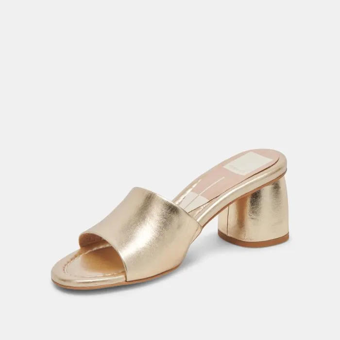 Dolce Vita Minny Dress Heels Rose Gold Metallic Leather Women Heels