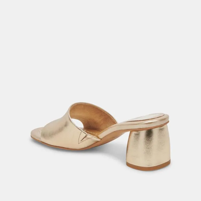 Dolce Vita Minny Dress Heels Rose Gold Metallic Leather Women Heels
