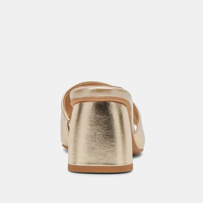 Dolce Vita Minny Dress Heels Rose Gold Metallic Leather Women Heels