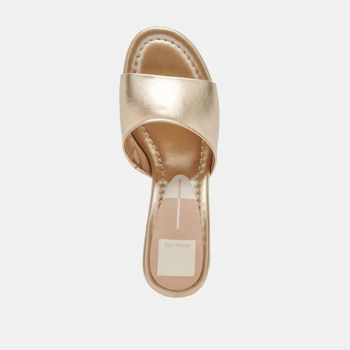 Dolce Vita Minny Dress Heels Rose Gold Metallic Leather Women Heels
