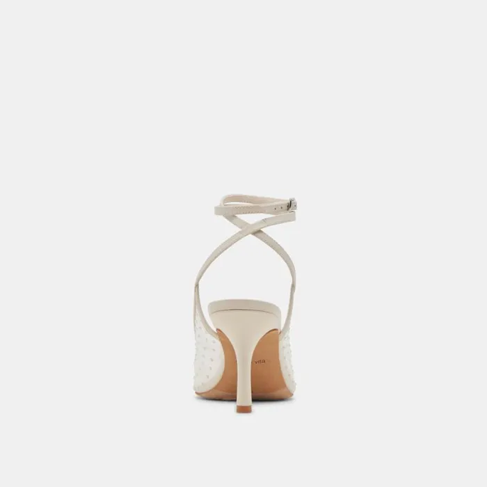 Dolce Vita Missy Pearl Heels Ivory Mesh Women Heels