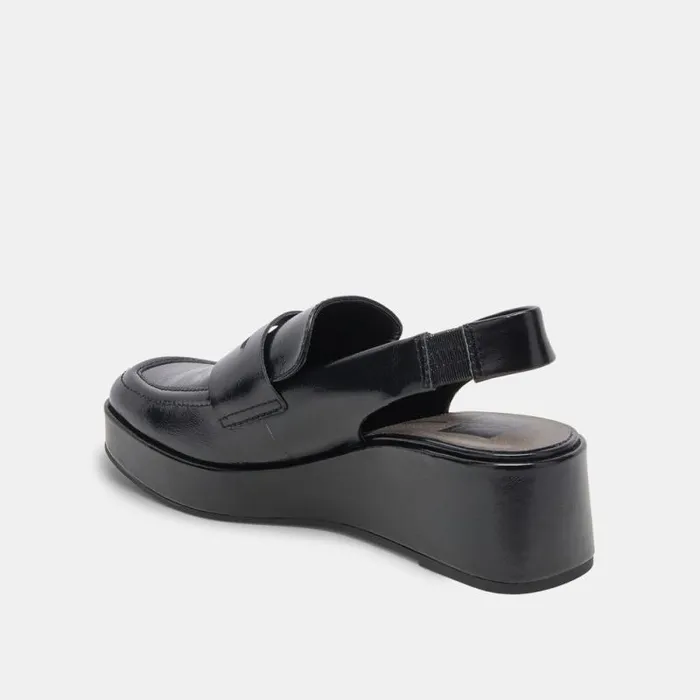 Dolce Vita Nada Loafers Midnight Crinkle Patent Women Wedges