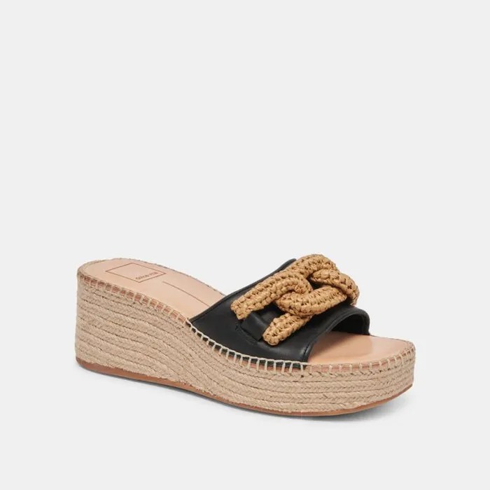 Dolce Vita Narnia Sandals Black Leather Women Sandals