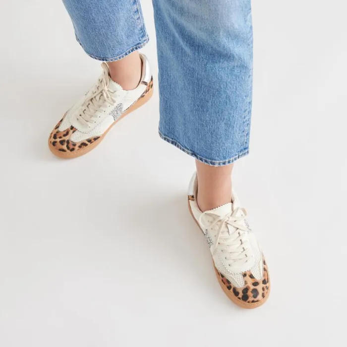 Dolce Vita Notice Sneakers Leopard Multi Calf Hair Women Sneakers