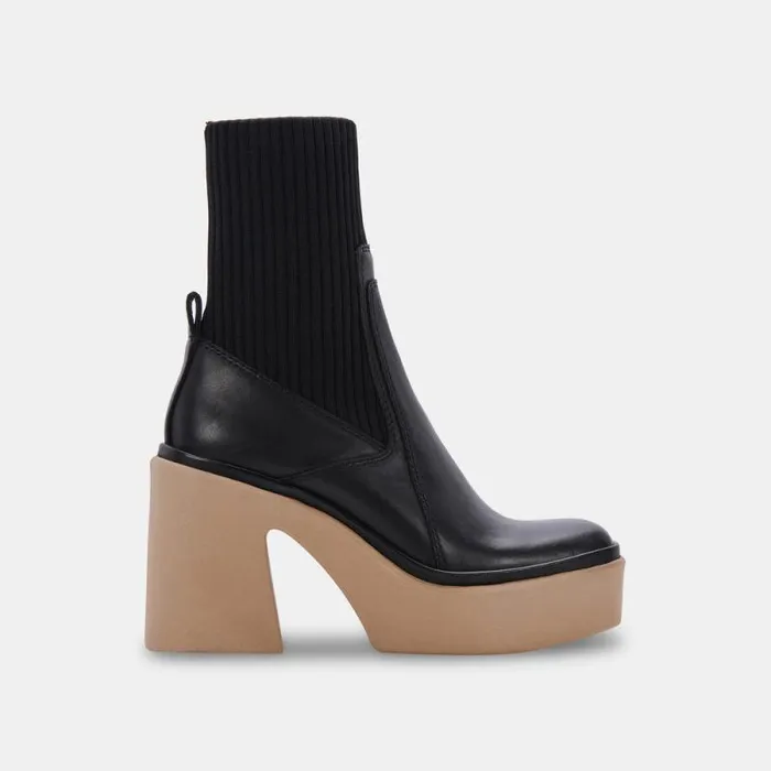 Dolce Vita Odina Boots Black Leather Women Boots and Booties