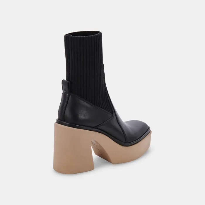 Dolce Vita Odina Boots Black Leather Women Boots and Booties