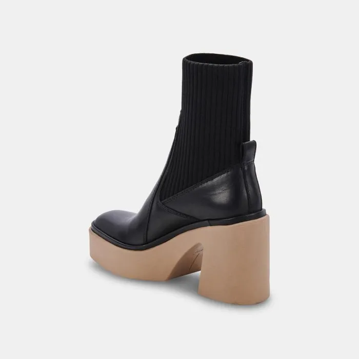 Dolce Vita Odina Boots Black Leather Women Boots and Booties