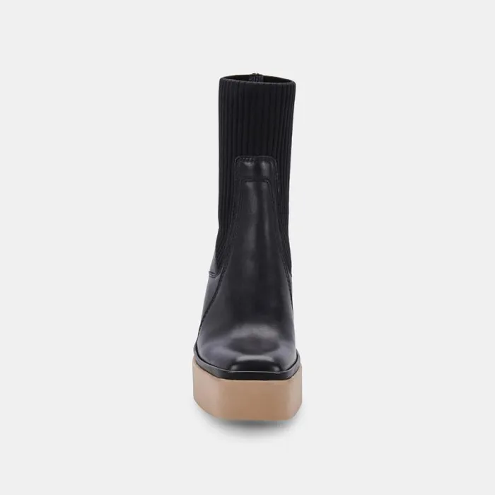 Dolce Vita Odina Boots Black Leather Women Boots and Booties