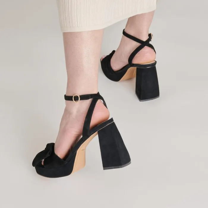 Dolce Vita Pacie Heels Onyx Suede Women Heels