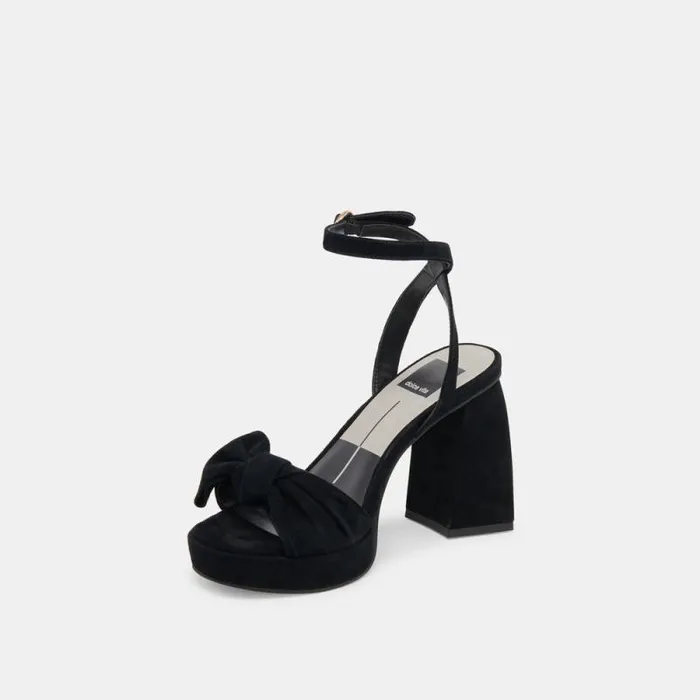 Dolce Vita Pacie Heels Onyx Suede Women Heels
