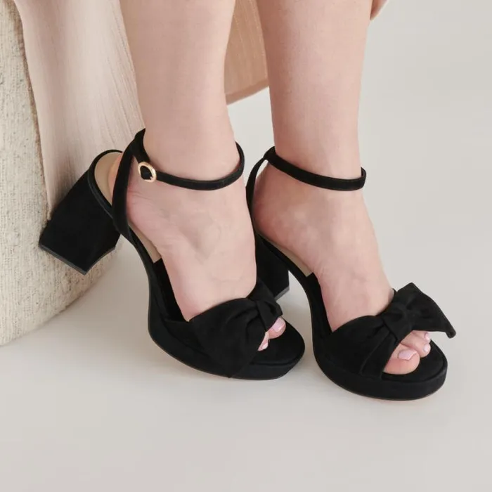 Dolce Vita Pacie Heels Onyx Suede Women Heels