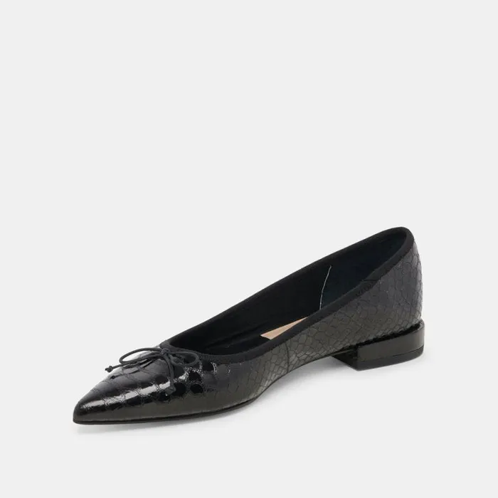 Dolce Vita Palani Ballet Flats Midnight Snake Embossed Women Flats and Loafers