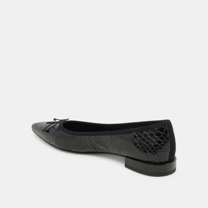 Dolce Vita Palani Ballet Flats Midnight Snake Embossed Women Flats and Loafers