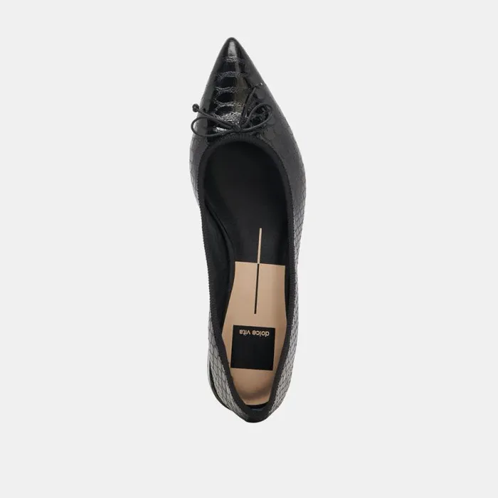 Dolce Vita Palani Ballet Flats Midnight Snake Embossed Women Flats and Loafers