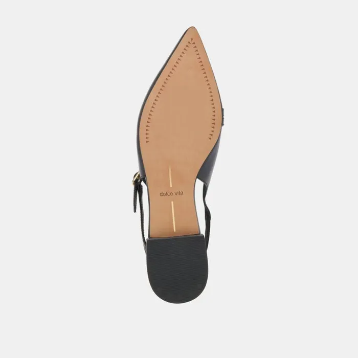 Dolce Vita Pamla Flats Black Crinkle Patent Women Flats and Loafers