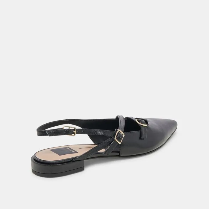 Dolce Vita Pamla Flats Black Crinkle Patent Women Flats and Loafers