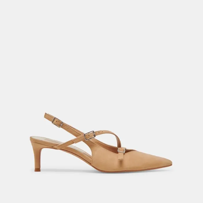 Dolce Vita Pamla Mid Heels Tan Suede Women Heels