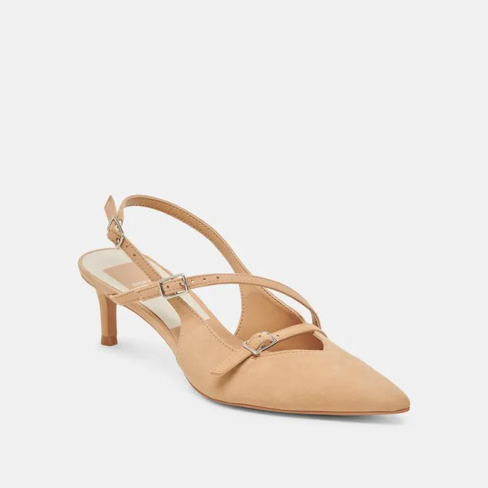 Dolce Vita Pamla Mid Heels Tan Suede Women Heels