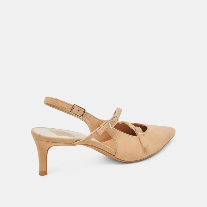 Dolce Vita Pamla Mid Heels Tan Suede Women Heels