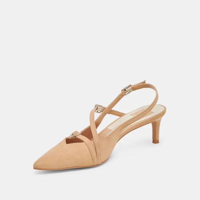 Dolce Vita Pamla Mid Heels Tan Suede Women Heels
