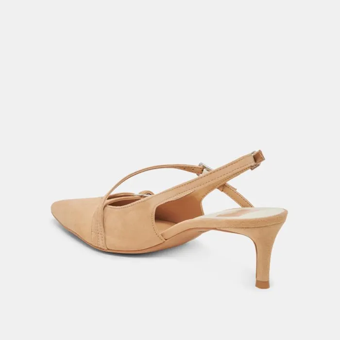 Dolce Vita Pamla Mid Heels Tan Suede Women Heels